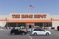 Home Depot location with American flag. Home Depot is the largest home improvement retailer in the US