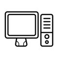 Home desktop computer personal PC flat vector icon Royalty Free Stock Photo