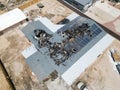 Home destroyed by fire, aerial view