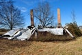 Home destroyed by fire Royalty Free Stock Photo