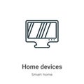 Home devices outline vector icon. Thin line black home devices icon, flat vector simple element illustration from editable smart Royalty Free Stock Photo
