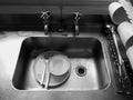 Home: dirty dishes in sink Royalty Free Stock Photo