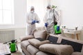 Home disinfection by cleaning service, surface treatment from coronavirus Royalty Free Stock Photo