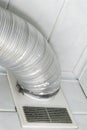 Home duct hose. air vent grille, aluminium pipe. clipping path Royalty Free Stock Photo