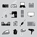 Home electrical appliances stickers set eps10