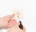 Home electrical outlet on the wall Royalty Free Stock Photo