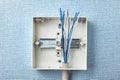 Home electrical wiring with circuit breaker panel Royalty Free Stock Photo