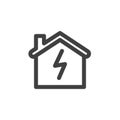 Home electricity line icon