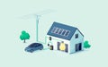 Home electricity scheme with battery energy storage and electric car charging