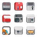 Home electronics glossy app icon vector set Royalty Free Stock Photo