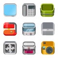 Home electronics glossy app icon vector set