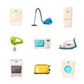 Home electronics icons. Cartoon vector illustration. Royalty Free Stock Photo