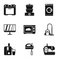 Home electronics icons set, simple style Royalty Free Stock Photo