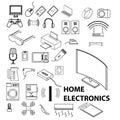Home electronics icons set. Vector illustration. Royalty Free Stock Photo