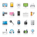 Home electronics and personal multimedia devices icons