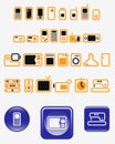 Home electronics - set of vector icons (buttons)