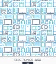 Home Electronics wallpaper. Digital shop seamless pattern.