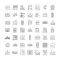 Home elements linear icons, signs, symbols vector line illustration set Royalty Free Stock Photo