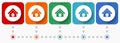 Home energy, electricity vector icons, infographic template, set of flat design symbols in 5 color options Royalty Free Stock Photo