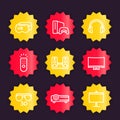 Home entertainment system icons set