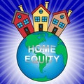Home Equity Icon House Means Financial Line Of Credit From Property - 3d Illustration