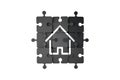 Home Estate Line Icon on Puzzle Pieces Royalty Free Stock Photo