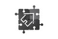 Home Estate Line Icon on Puzzle Pieces Royalty Free Stock Photo