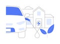 In-home EV charger abstract concept vector illustration.