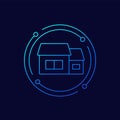 home extension icon, linear design Royalty Free Stock Photo