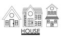 Home family. House with door and windows. silhouette design Royalty Free Stock Photo