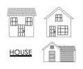 Home family. House with door and windows. silhouette design Royalty Free Stock Photo