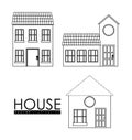 Home family. House with door and windows. silhouette design Royalty Free Stock Photo