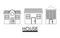 Home family. House with door and windows. silhouette design Royalty Free Stock Photo