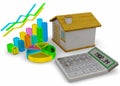 Home Finances Concept - 3D Royalty Free Stock Photo