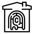 Home fingerprint access icon outline vector. Id scanner Royalty Free Stock Photo