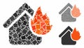 Home fire disaster Composition Icon of Humpy Items