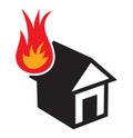 Home fire icon Royalty Free Stock Photo
