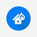 Home fire icon. Burning house flat style vector icon. Royalty Free Stock Photo