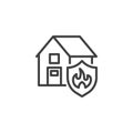 Home fire insurance line icon Royalty Free Stock Photo