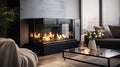 home fireplace glass Royalty Free Stock Photo