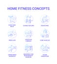 Home fitness concept icons set Royalty Free Stock Photo