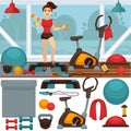 Home Fitness equipment and gym interior