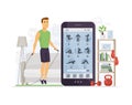 Home fitness - modern vector cartoon character illustration