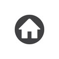 Home flat icon. Round simple button, circular vector sign Royalty Free Stock Photo