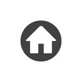 Home flat icon. Round simple button, circular vector sign