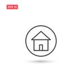 Home flat line icon vector design isolated Royalty Free Stock Photo