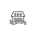 Home flood insurance line icon Royalty Free Stock Photo