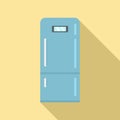 Home fridge icon, flat style