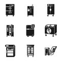 Home fridge icon set, simple style Royalty Free Stock Photo