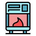 Home furnace icon vector flat